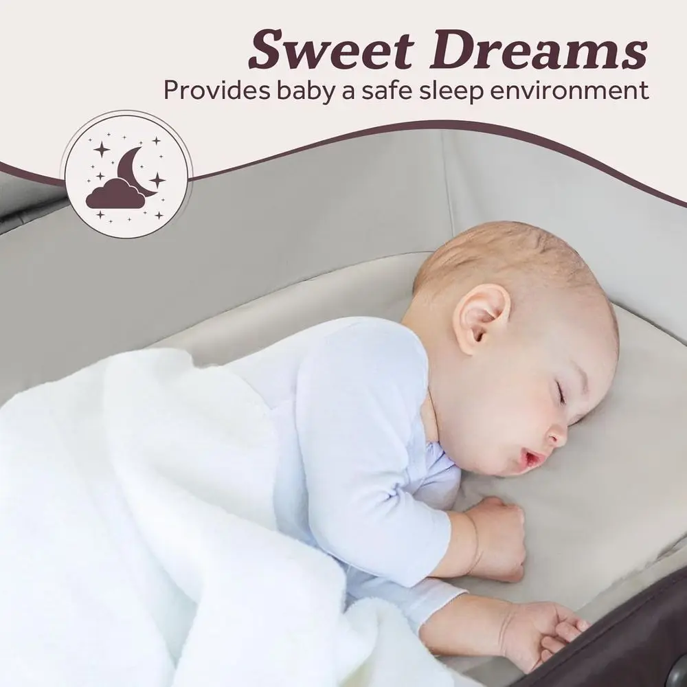 لعبة أطفال محمولة 4 في 1، روضة أطفال قابلة للطي مع سرير، مظلة، طاولة تغيير، وسرير سفر #4