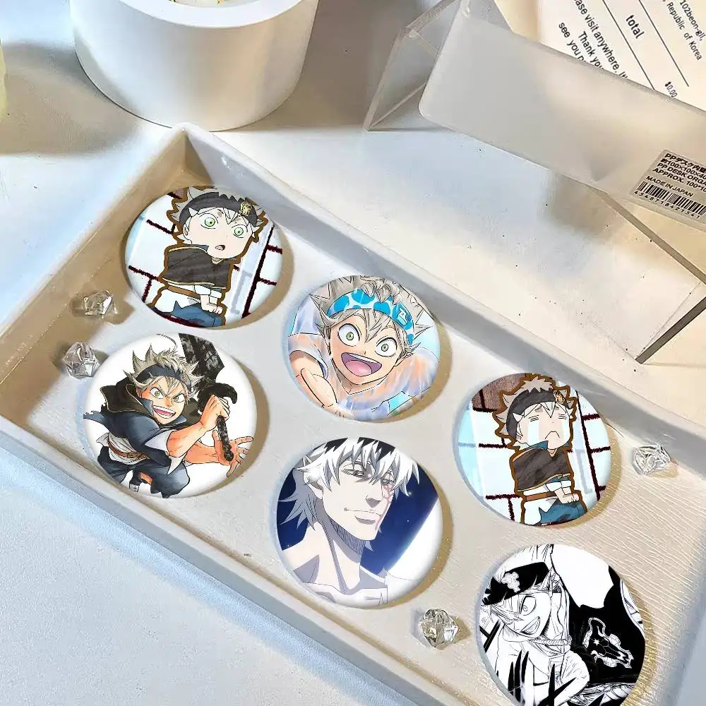 1pc Black Clover Asta Anime Cartoon Style Badge Brooches On Backpack Decoration Round Enamel Pins For Accessorys view 2