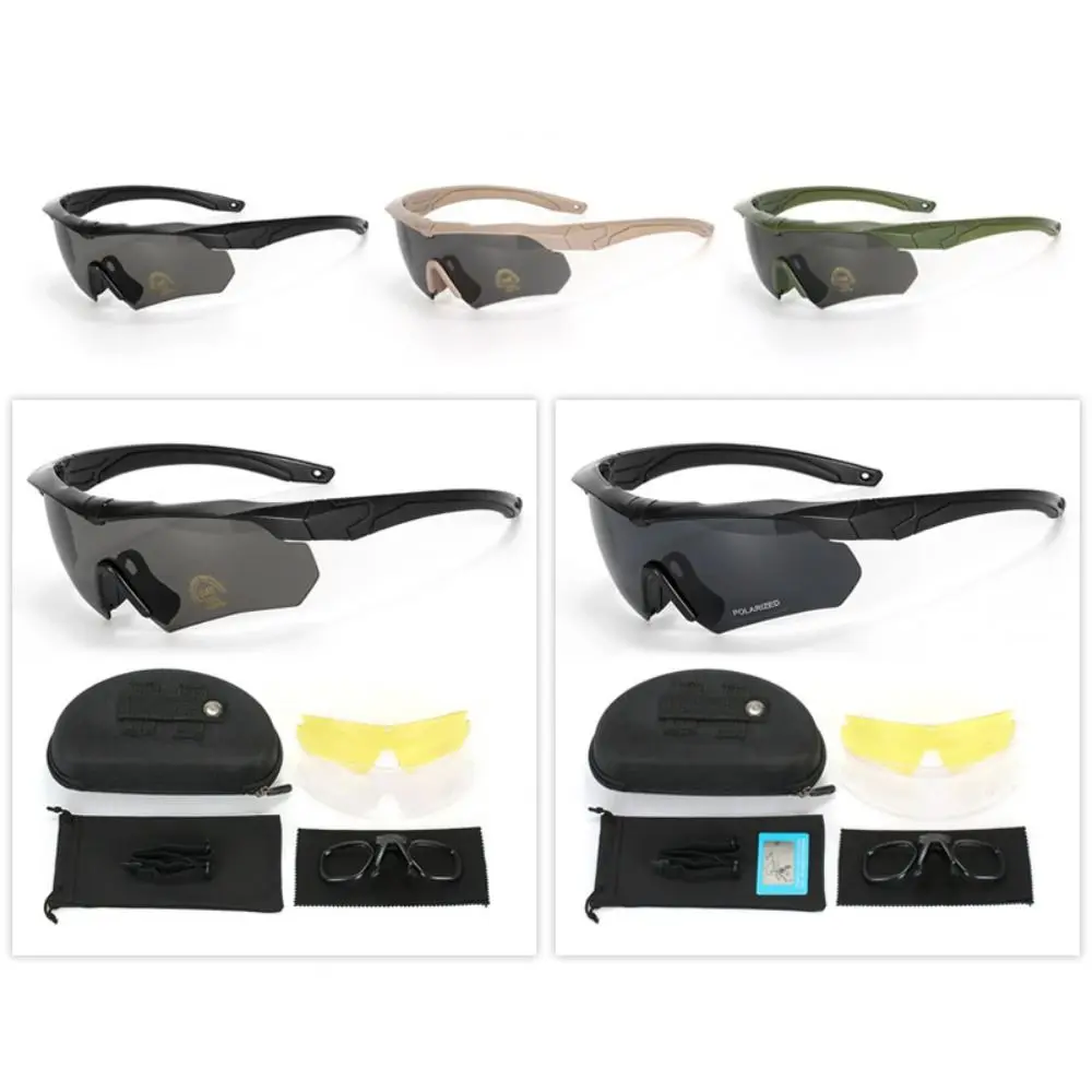 PC-Objektiv HD 3-Linsen-Fahrradbrille UV-Schutz Winddichte polarisierte Brille Abnehmbare Sicherheits-Motorradbrille Angeln Wandern