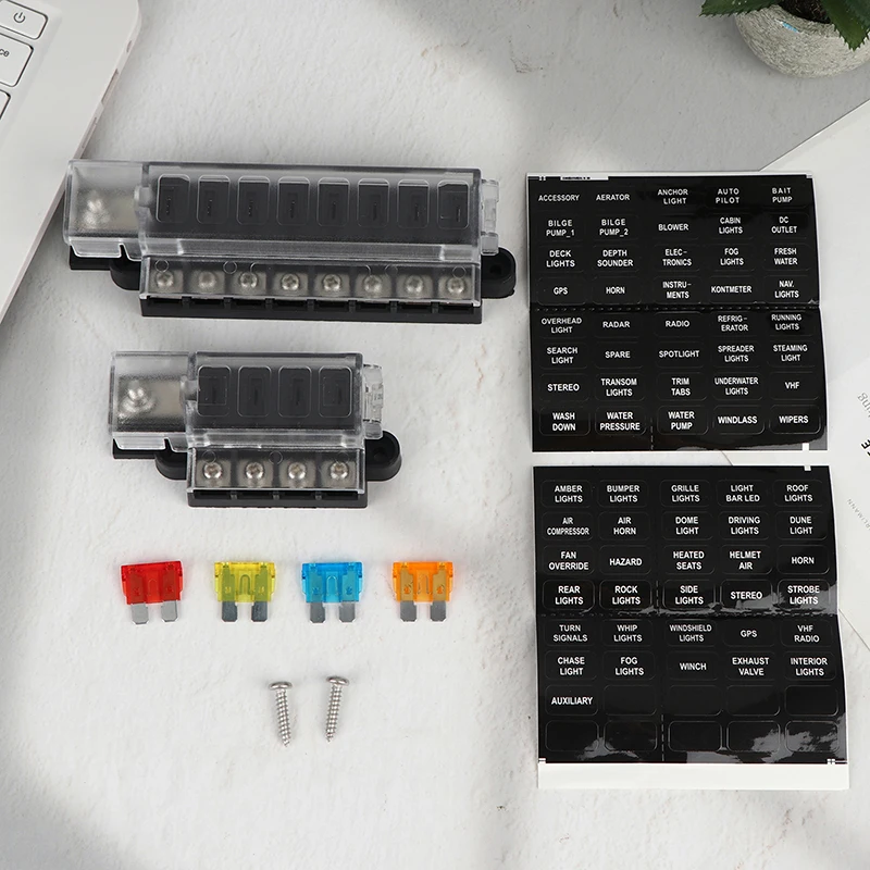 4/8 Way Car Fuse Accessory 12V 24V Car Truck Circuit Medium Insert Fuse Box Circuit Breaker Blade Fuses Circuit Standard