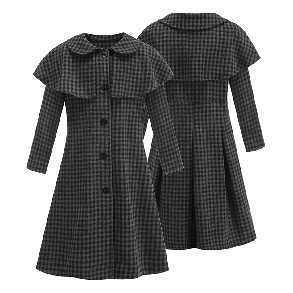 

Рождественская семейная одежда для косплея, богемное шерстяное пальто для девочек, зимние костюмы Аддамс на Хэллоуин, детское карнавальное платье в среду