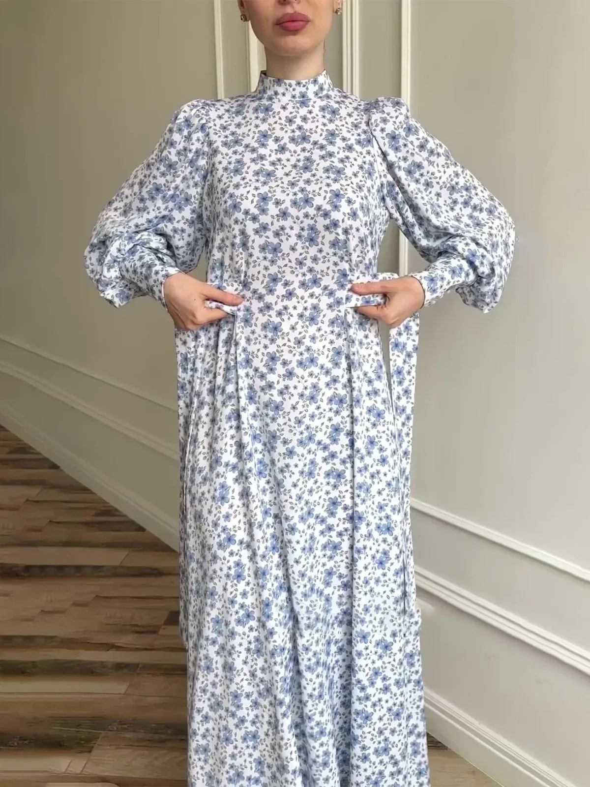 Eid Floral Dress for Women Muslim Party Ramadan Abaya Long Dress Belt Morocco Kaftan Vestidos Largos Dubai Robe Jalabiya 2024