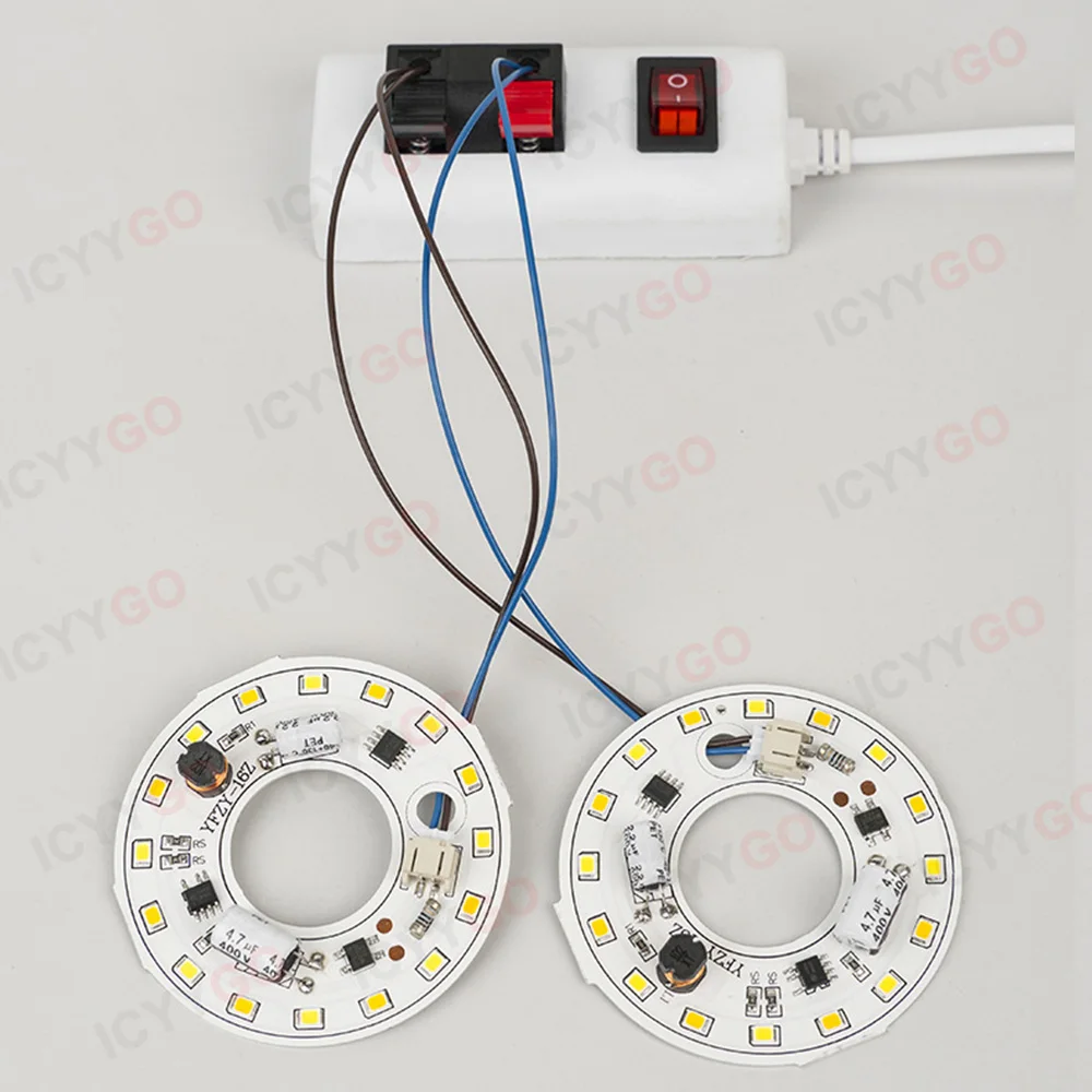 Pannello luminoso LED rotondo a 3 colori con cambio di luce, 7W, 13W, 15W, 18W, 110V, 220V, tensione ampia, connessione diretta universale, driver gratuito