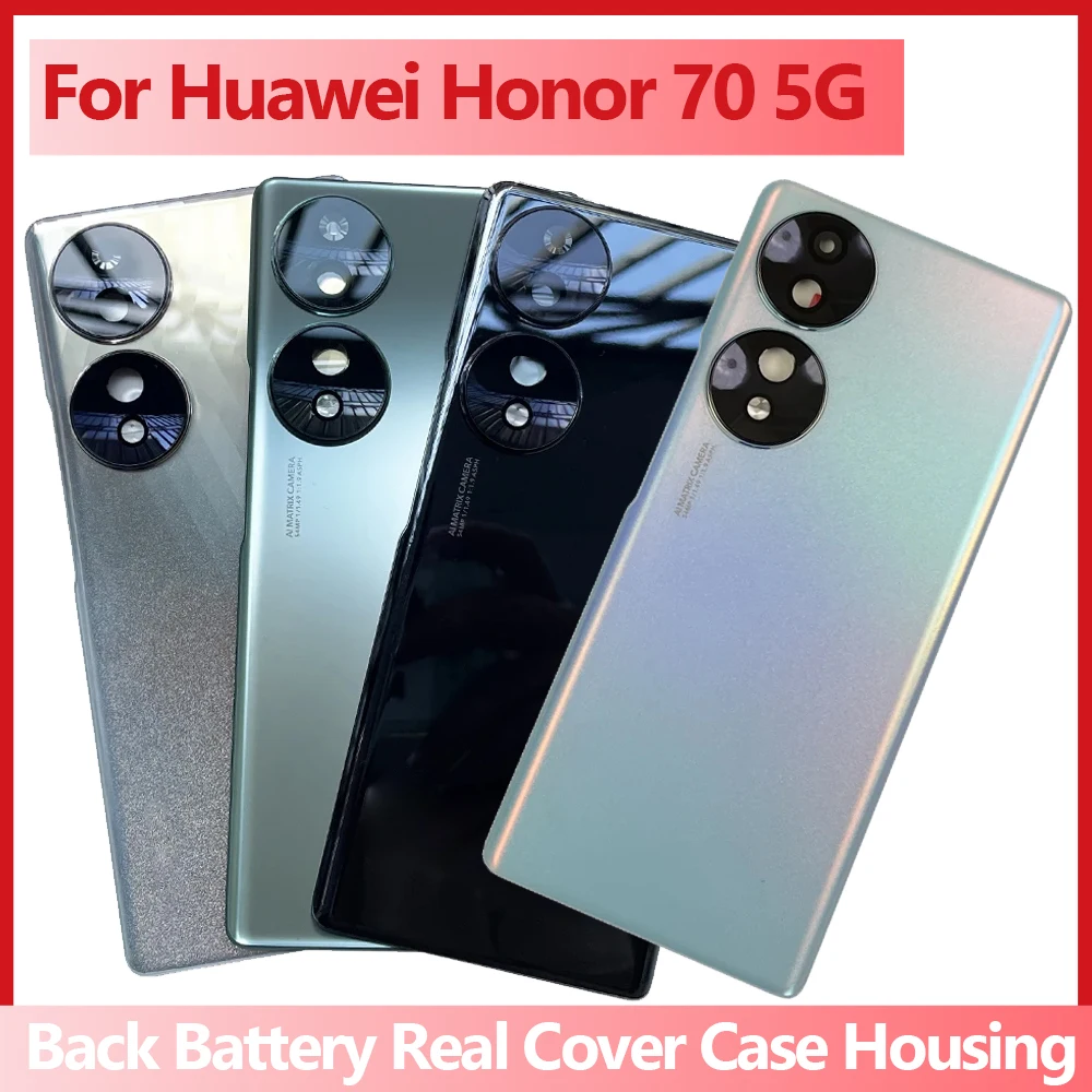 Nuovo coperchio della batteria posteriore di alta qualità per Huawei Honor 70 5G Cover posteriore custodia della porta + copertura Flash + obiettivo