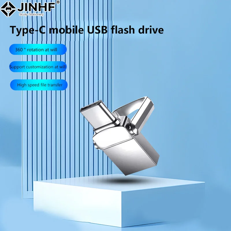 TYPE-C USB-Flash-Laufwerk 128 GB Pendrive für Android-Telefon Memory Stick 8/16/32/64/128 G Metallclip-Stick drehbare U-Disk