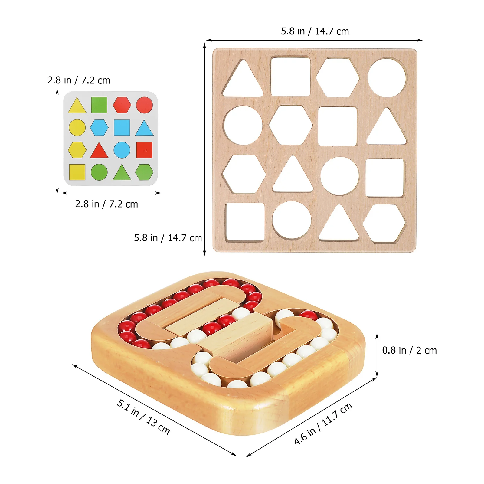 1-set houten doolhofpuzzel voor ouderen Brain Teaser Activity Board Handheld Game Stimulatie Geometrische vorm Sorteren