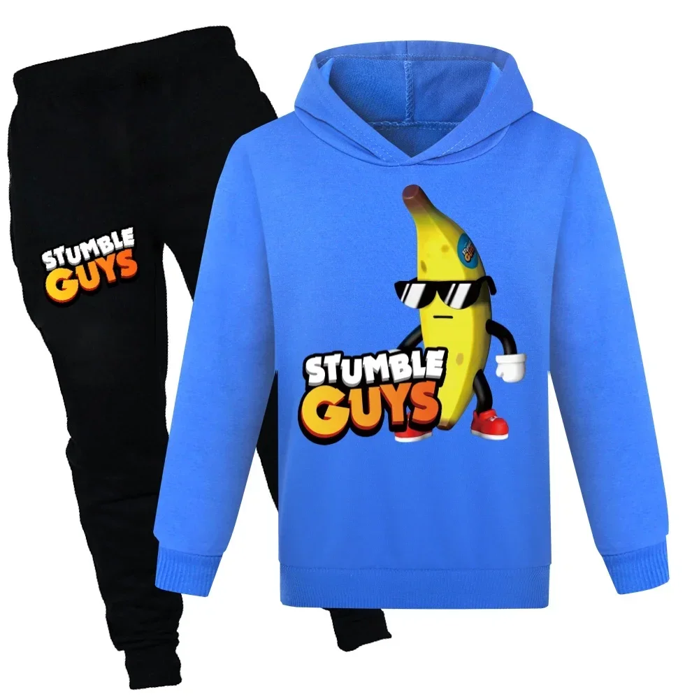 New Autumn Games Stumble Guys Tracksuit Boy Cartoon Clothing Children's Clothing Hooded Stumble Guys for Baby Boys Outfits Sets