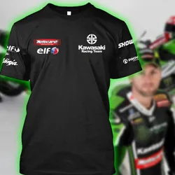 T-shirt girocollo per appassionati di sport estremi all'aperto per il tempo libero per bambini da uomo Kawasaki estate 2024