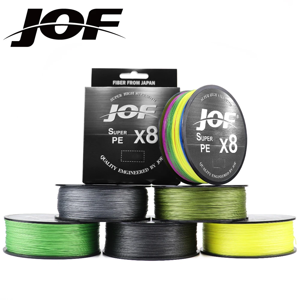 JOF 150M-500M 8 hebras trenzadas hilo de pescar al aire libre pesca en el mar pesca en hielo pesca en río pesca en roca equipo de pesca 15-100LB X8