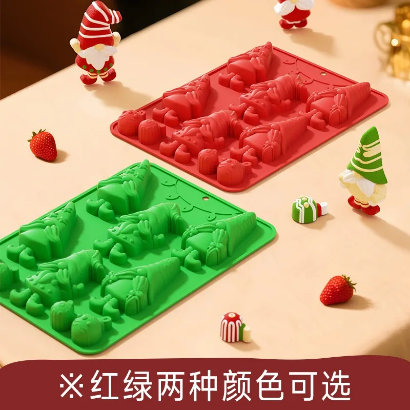 Silicone Mold Easy Demoulding Chocolate Series Christmas Theme Candle Ornament Pet Biscuits and Other Production Molds Wholesale