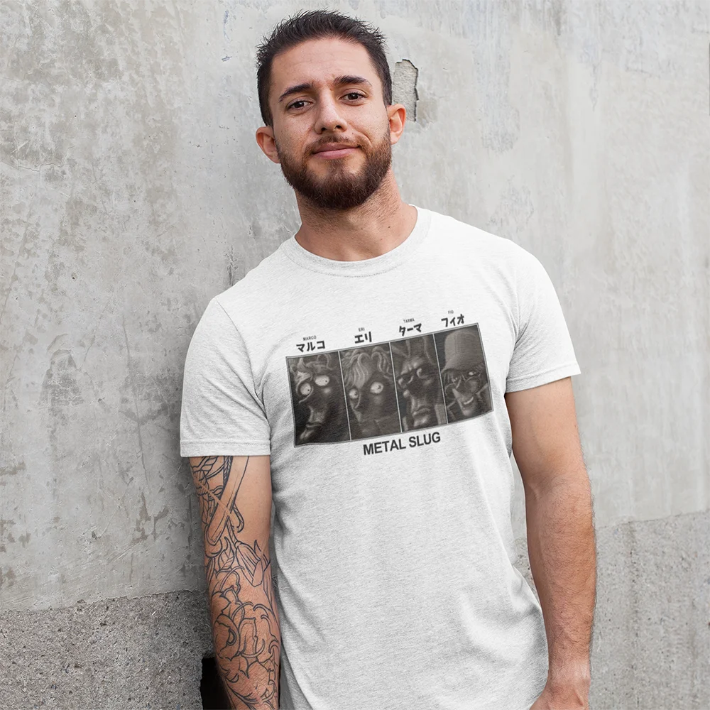 

Vintage Metal Slug Pixel Fan Arcade video game shooting gaming 100% Cotton printed plus size t shirt graphic Men's clothing