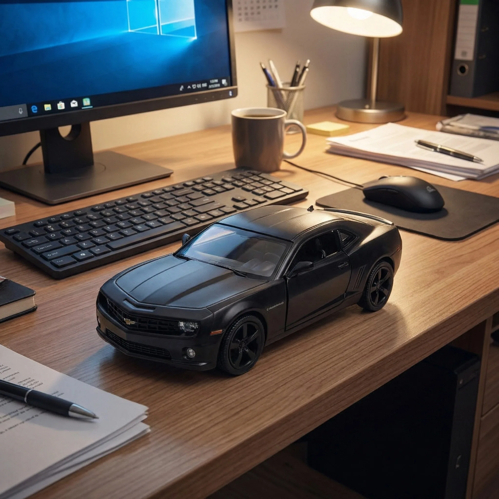 

Модель автомобиля Chevrolet Camaro из сплава, масштаб 1:36, с открывающимися 2 дверями, инерционная, подарок на день рождения для детей и коллекционеров