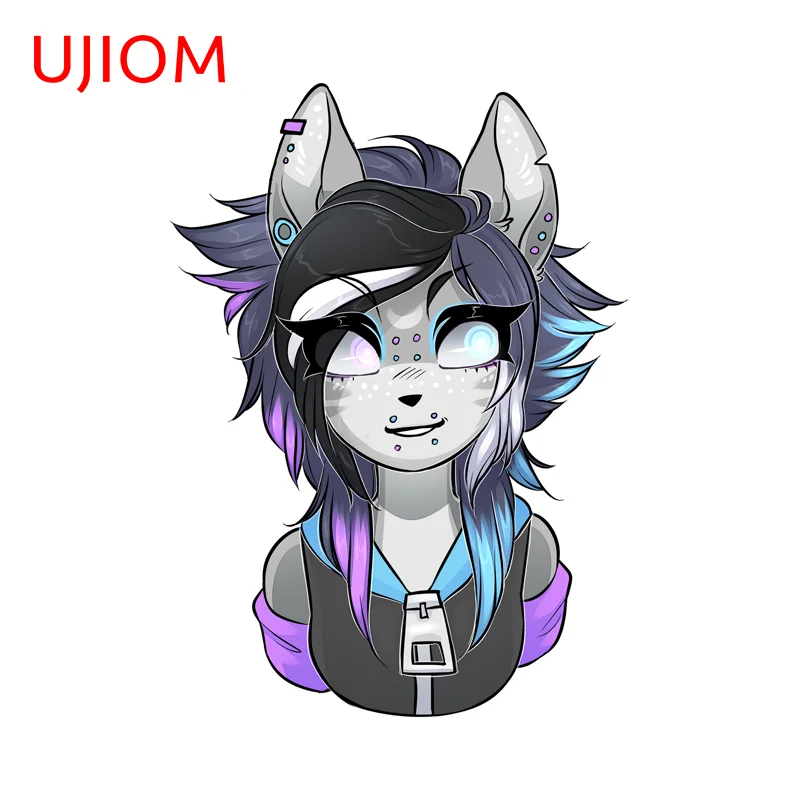 UJIOM Furry Girl Picture Wall Sticker Hot Selling Smooth Surface Strong Adhesive JDM Decal Leisure Room Decoration Accessories