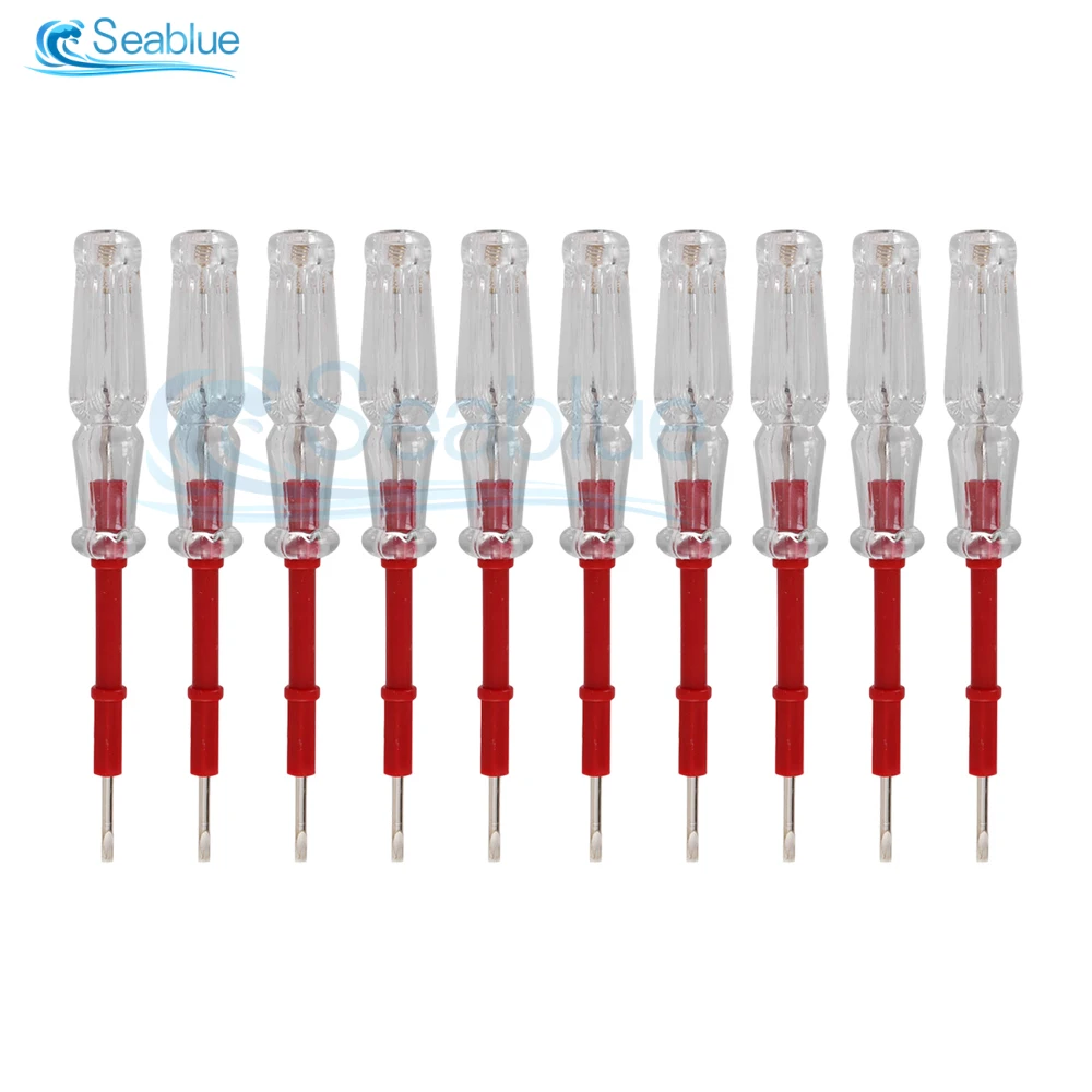 10Pcs AC/DC100-500V Voltage Detector Double-Headed Electric Tester Pen Removable Screwdriver Circuit Tester Measuring Pen