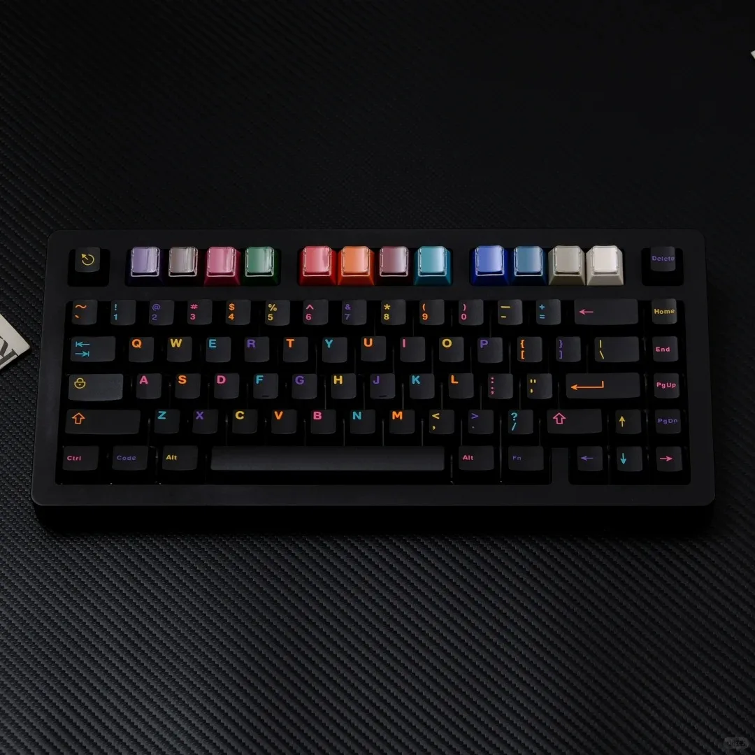 gmk keycaps conjunto for mechanical keyboard preto tema colorido abs perfil cereja keycap colorido acessorios presente 01