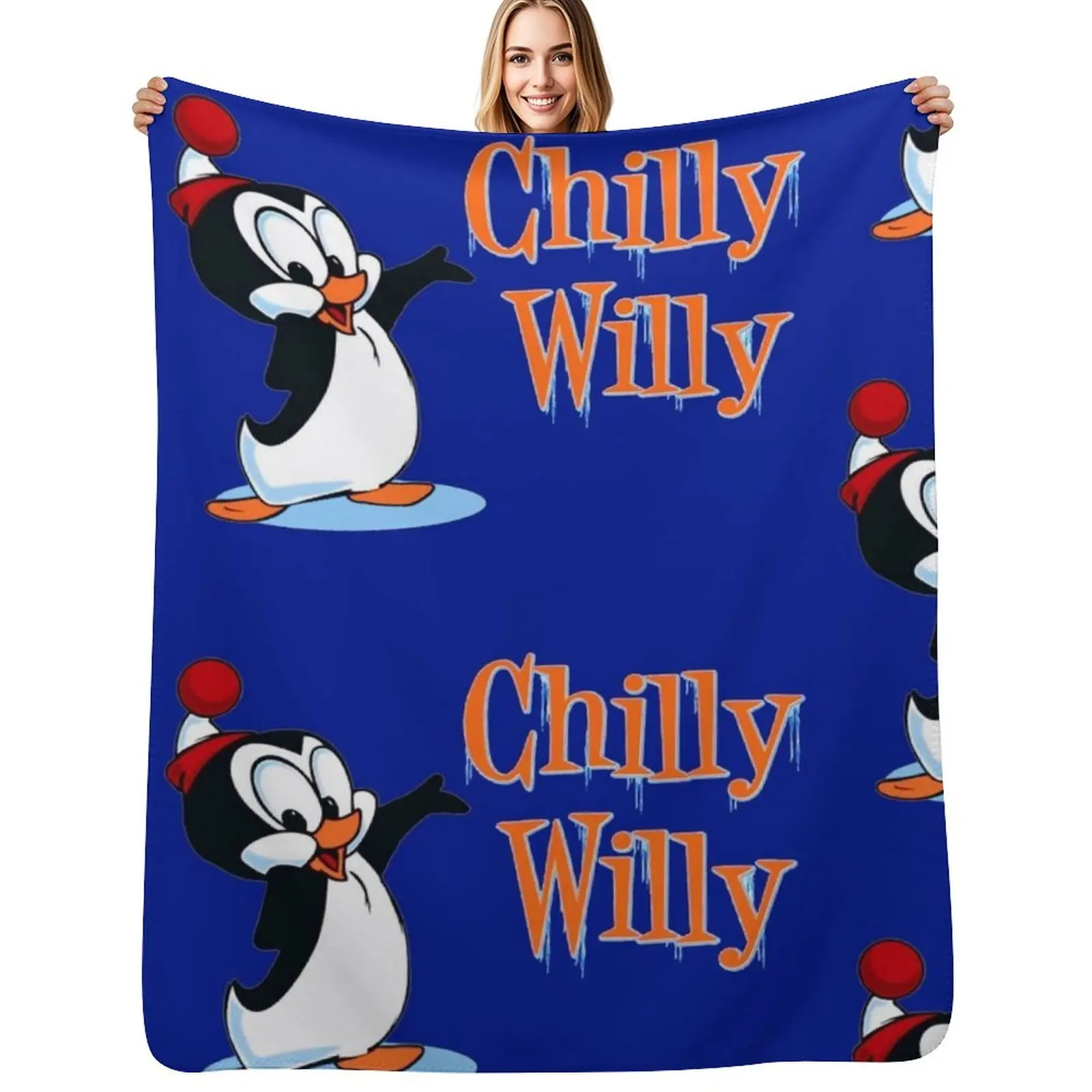 

Uh huh! Chilly Willy Vintage Retro Style Throw Blanket Soft anime Flannel Fabric Polar Blankets