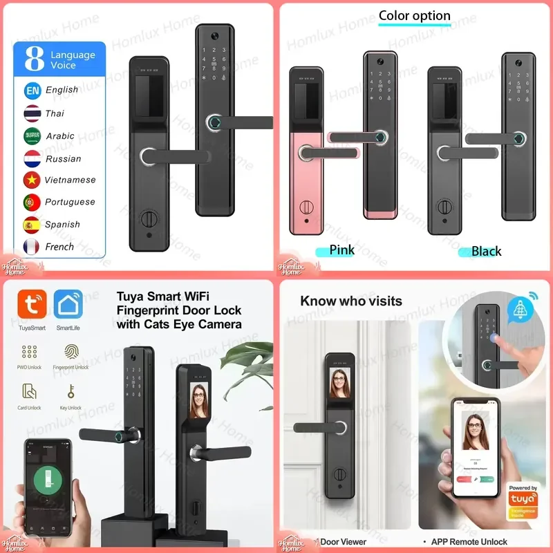 6068 Mortise Digital Electronic Door Lock with Fingerprint Password WiFi Smart Lock for Home Office Tuya TTLock Compatible