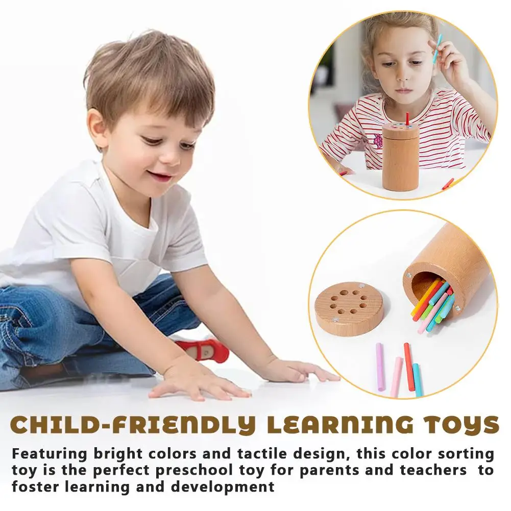 Vara de madeira equilíbrio brinquedo cor classificação brinquedos colorido aprendizagem jogos de correspondência brinquedos vara de madeira criança jogos de equilíbrio o7y4