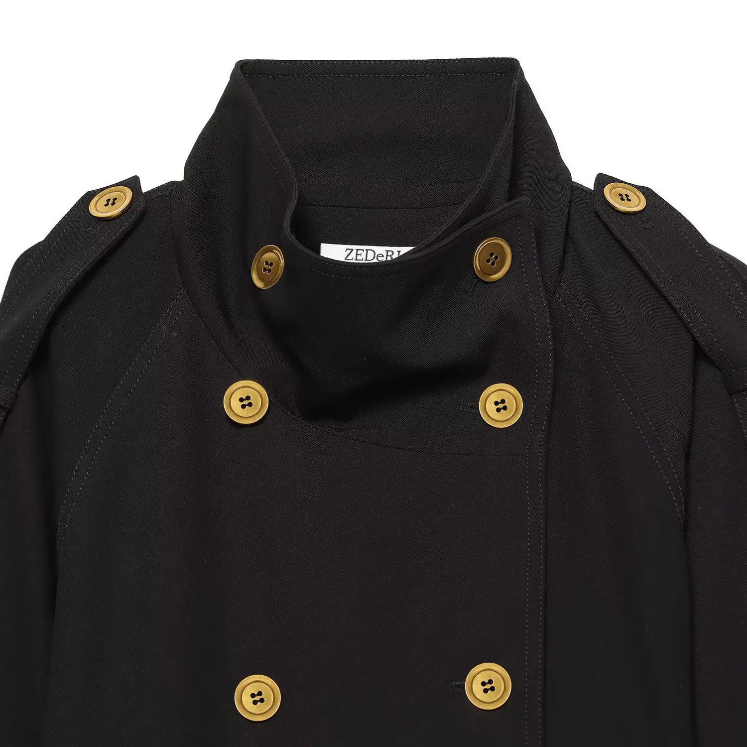 Fashionable Double-Row Buttoned Women's Jacket All-Match Design Summer New Arrival Street Style Long Sleeve Polyester Fiber