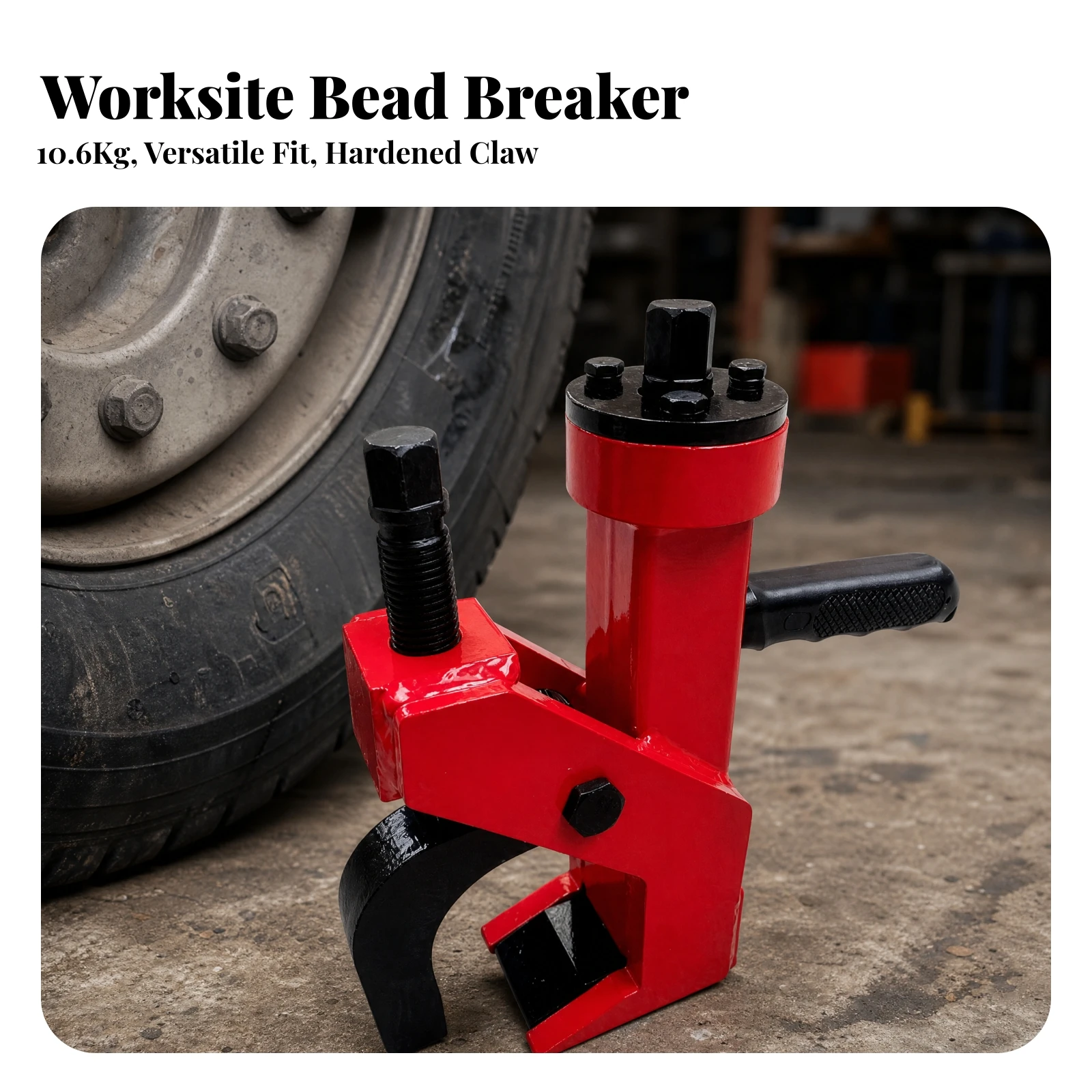 Portable Tire Bead Breaker Metal Tire Bead Breaking Tool with Handle High-Strength Wear-Resistant for Mechanics, Workshops