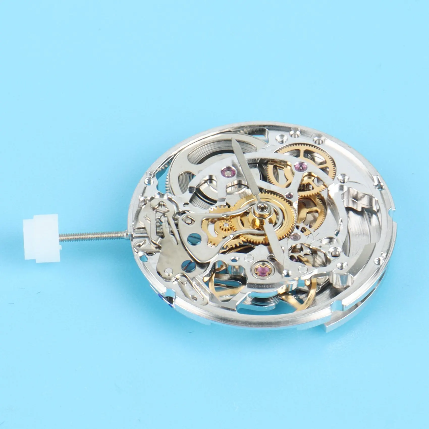 A75K 2824 حركة الهيكل العظمي حركة الهيكل العظمي الذهبي 2824 حركة ثلاثة دبوس لا التقويم ساعة اكسسوارات B