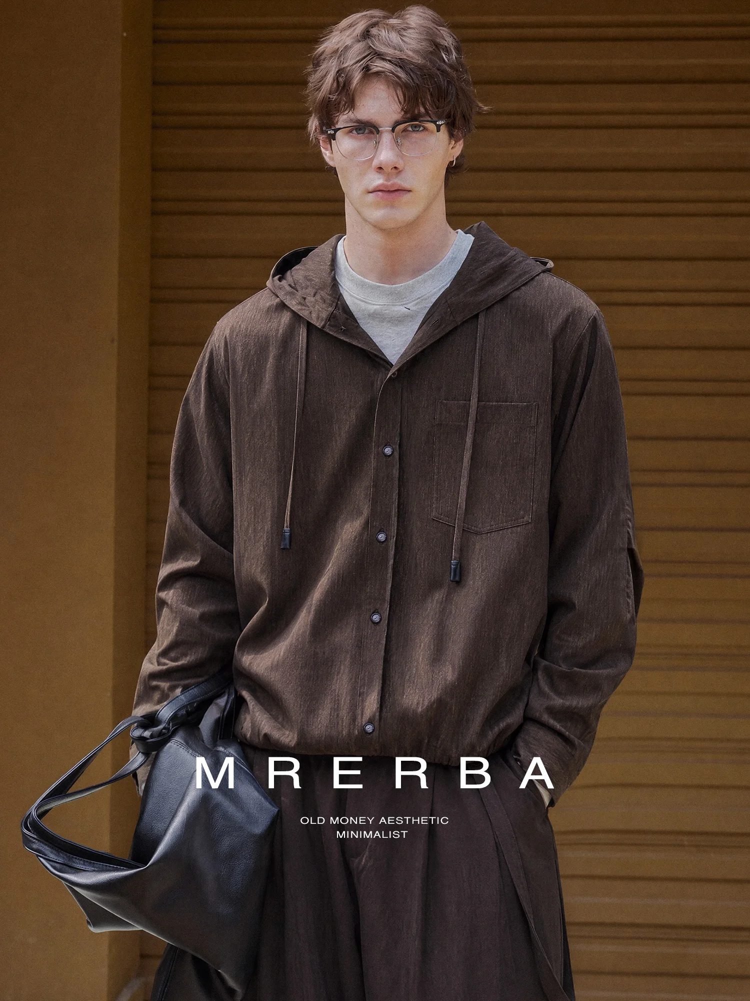 Loose Fit Hooded Jacket Men's Casual Style Thin Outerwear by Mr. Er Bai Polyester Rayon Nylon Lenzing Fiber Blend Long Sleeve