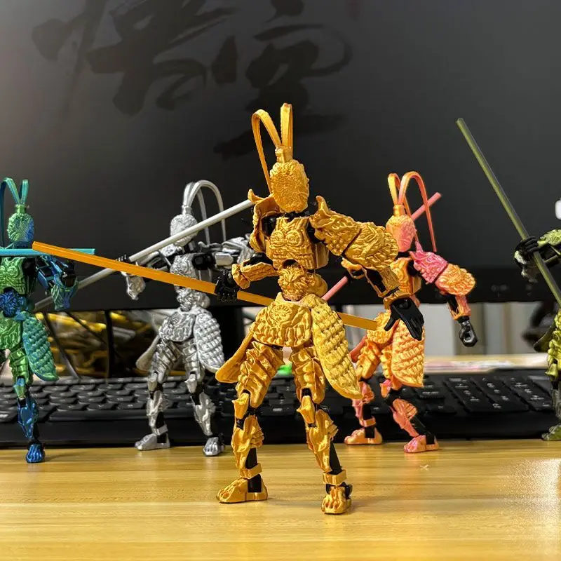 3D stampato fortunato 13 Wukong Action Figure fai da te Multi-Jointed manichino giocattolo nero mito WuKong Shapeshift modello bambola Desktop Decor