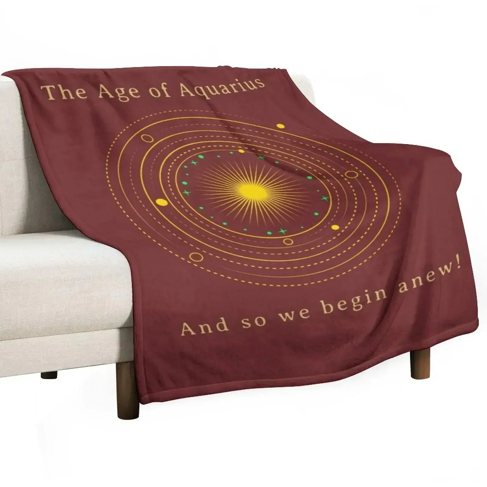 Welcome to the Age of Aquarius Throw Blanket manga Bed linens Blankets