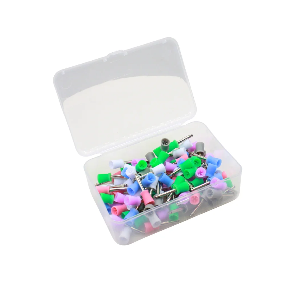 AG 100pcs Dental Lab Nylon Latch Small Flat Polishing Polisher Prophylaxis Brushes Disposable Dental Care Brush Head