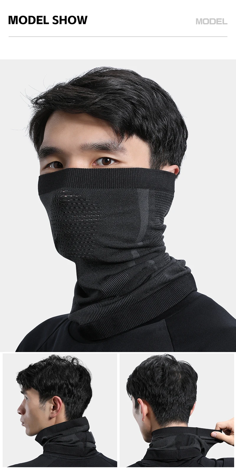 WEST BIKING Winter Atmungsaktiver Thermischer Gestrickter Nackenwärmer Gesichtsmaske Komfortabler Nackenwärmer für Radfahren, Skifahren, Wandern – Detail 11