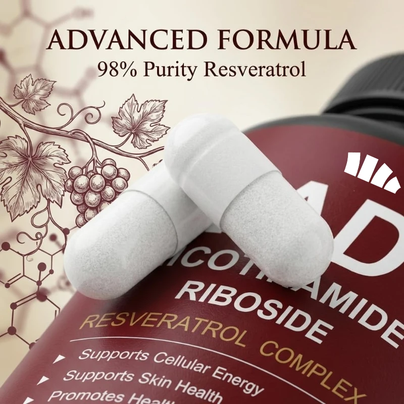 Liposomal NAD+supplement - Suitable for Both Men and Women, Enhances Cellular Energy and Anti-aging, 60 Capsules