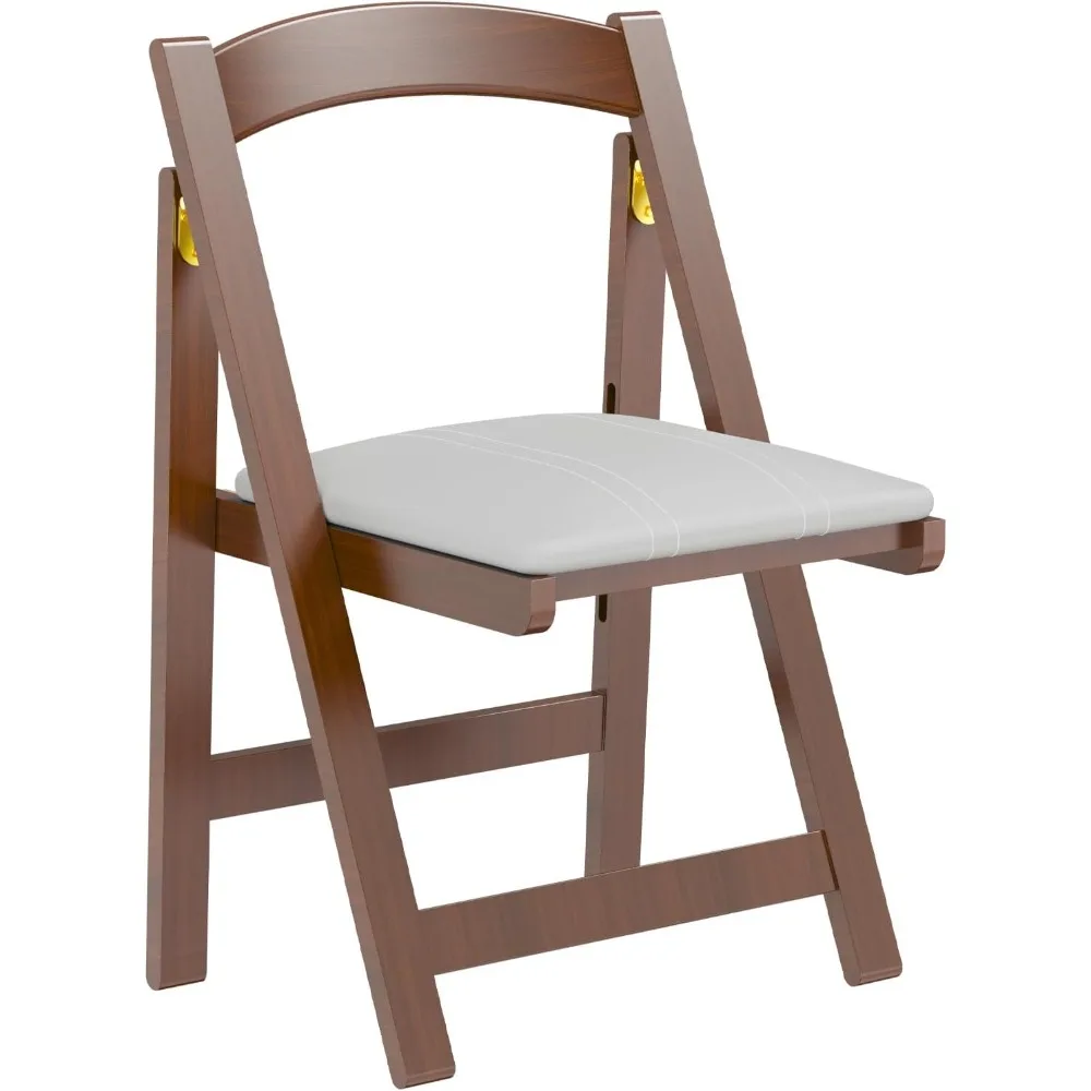 

Folding Chairs with Padded Cushion,Wooden Foldable Portable Commercial Chair Bamboo Folding for Indoor and Outdoor Events Party