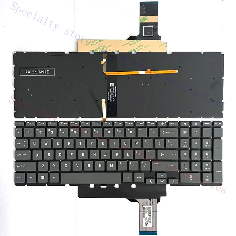 A+  New US Backlit Keyboard Grey For HP Victus 15.6 inch Gaming 15-FA 15-FB Laptop