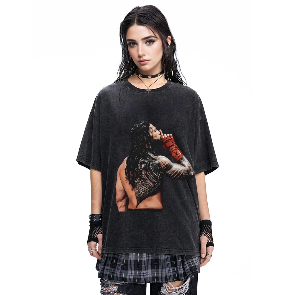 Schwarzes Grafik-T-Shirt für Männer und Frauen, cooles Tattoo-Sportler-Grafik, lockerer Stil, ideal für Fitnessstudio und Stadtausflüge, Grafik-T-Shirt