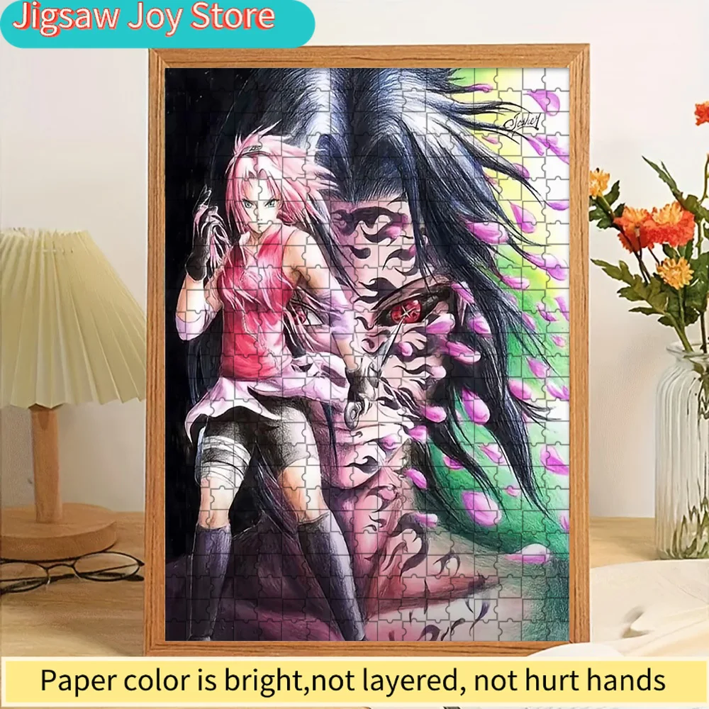 

Anime Naruto Sakura Haruno & Sasuke Uchiha Cherry Blossom Scene Paper Puzzle, Premium High Definition Vivid Print, Smooth Burr-F