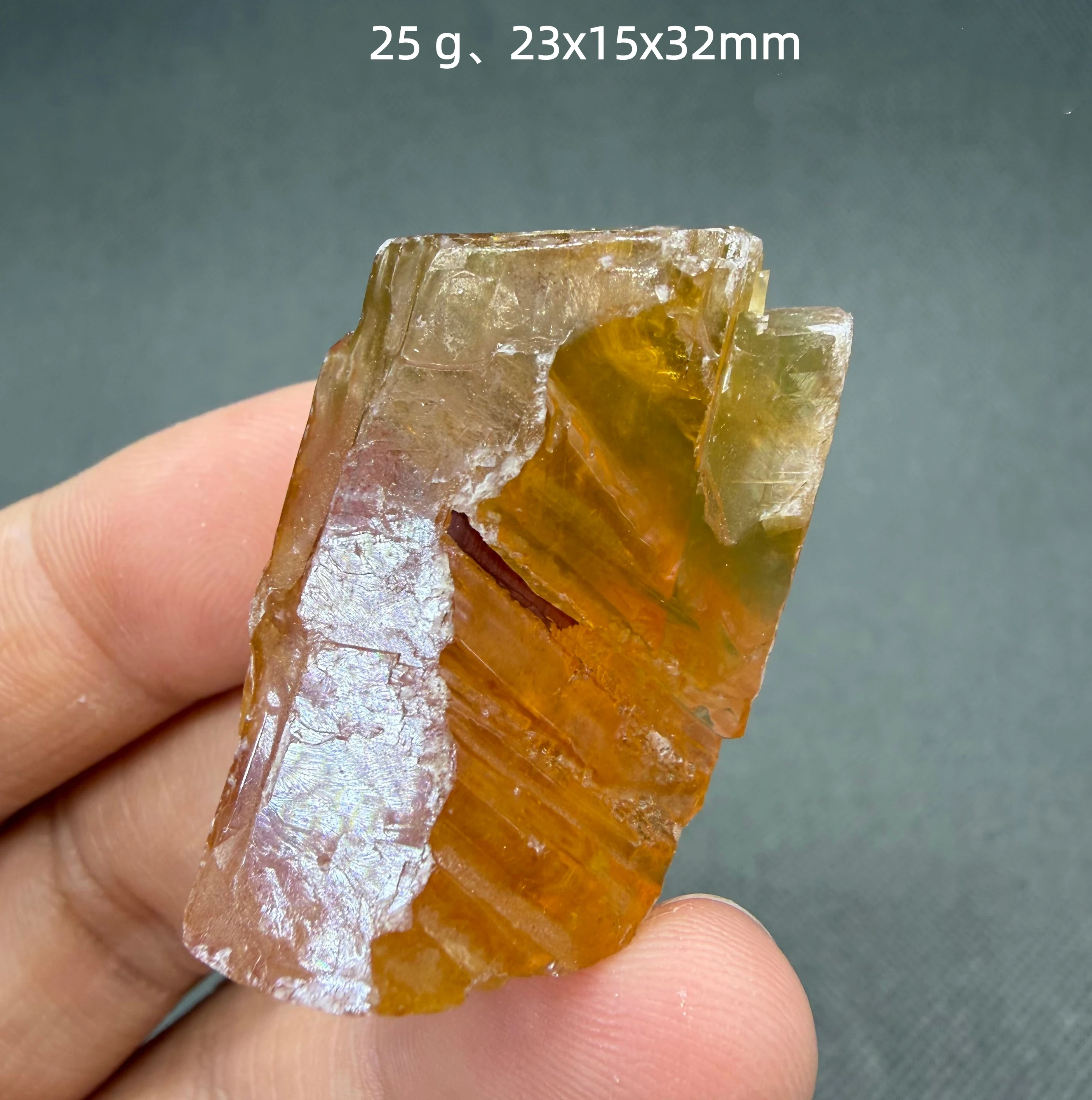 Natural Amber Calcite Crystal Cluster Honey Yellow Mineral Specimen High Luster Rare