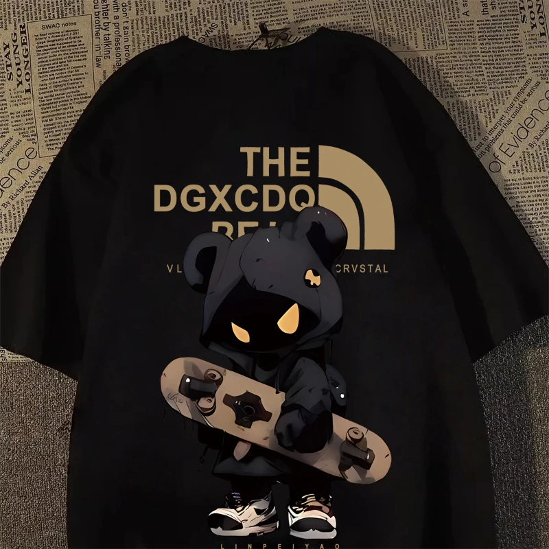 

Американская ретро-футболка унисекс с коротким рукавом, трендовая модель 2026 года, летняя, в уличном стиле, для пар, уличная мода