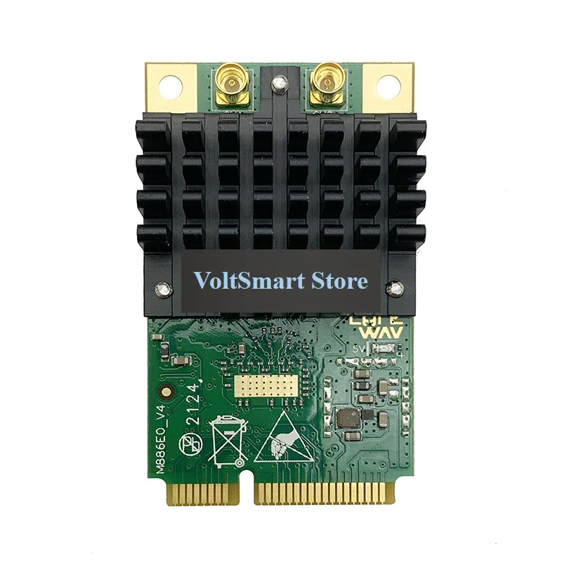 VoltS5G 5.8G WIFI Dedicated Expansion Card Mini PCIe QCA9886 QCA9886-26 IEEE802.11a/n/ac Wave2 2x2 MIMO 866Mbps MMCX Heat Sink