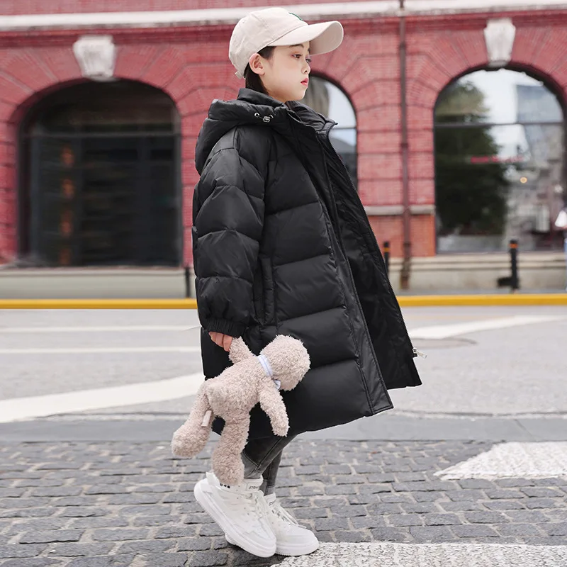 OLEKID Winter Down Jacket For Boy 80% White Duck Down Thick Warm Long Teen Boys Jacket Coat 6-14 Years Kids Boy Parkas Outerwear