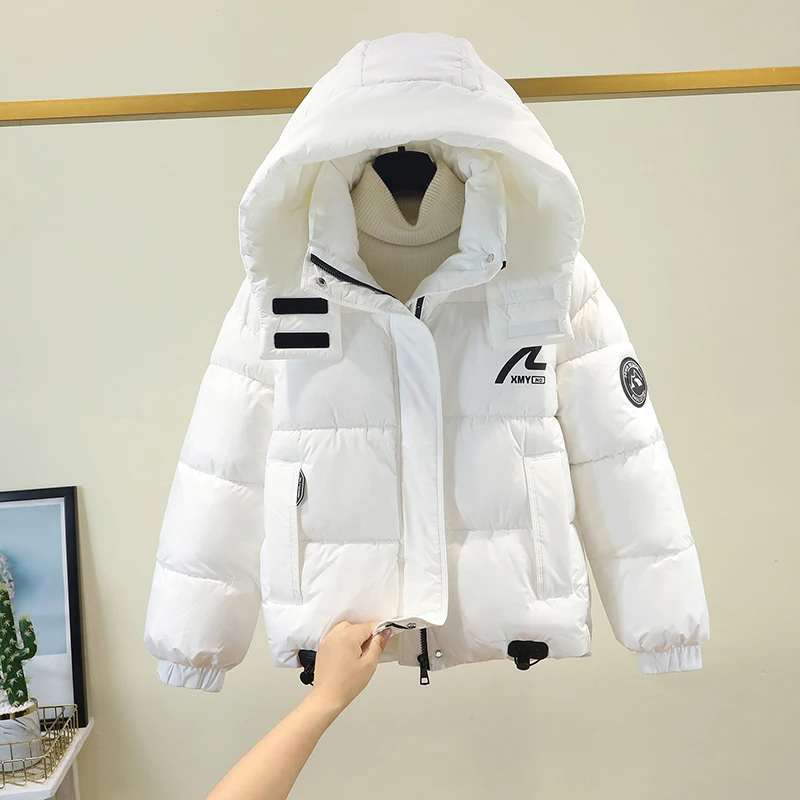 

Женская утепленная хлопковая куртка с отстегивающимся капюшоном, теплая и комфортная зимняя верхняя одежда в повседневном стиле