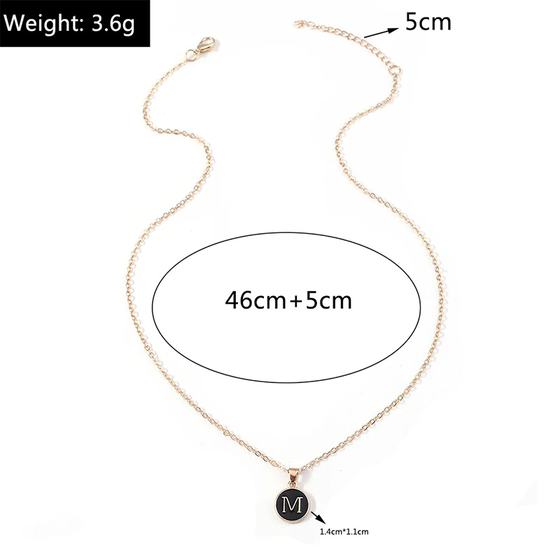 Aihua Minimalistische Initiale Emaille Weiß Schwarz A-Z Buchstaben Halskette für Frauen Alphabet Anhänger Schmuck Geburtstag Geschenke Großhandel – Detail 40
