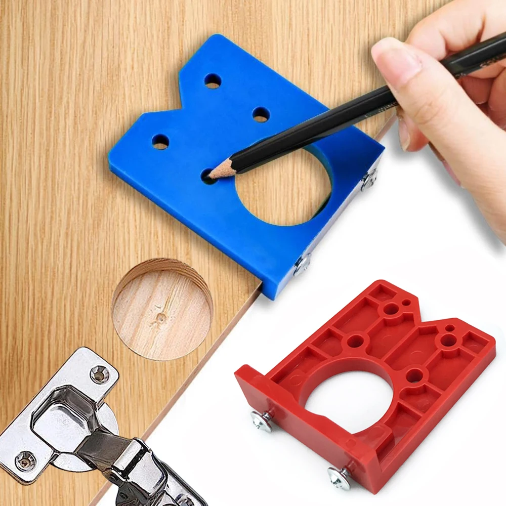 35mm Hinge Hole Drilling Guide Locator Hinge Drilling Jig Drill Bits Woodworking Door Hole Opener Cabinet Accessories Tools