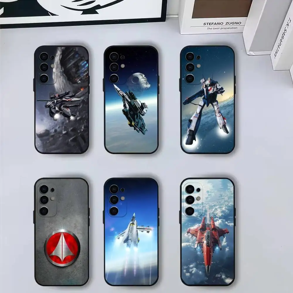 Cool Aircraft R-Robotech M-Macross funda de teléfono para Samsung S25,S24,S21,S22,S23,S30,Ultra,S20,Plus,Fe,Lite,Note,10, funda negra