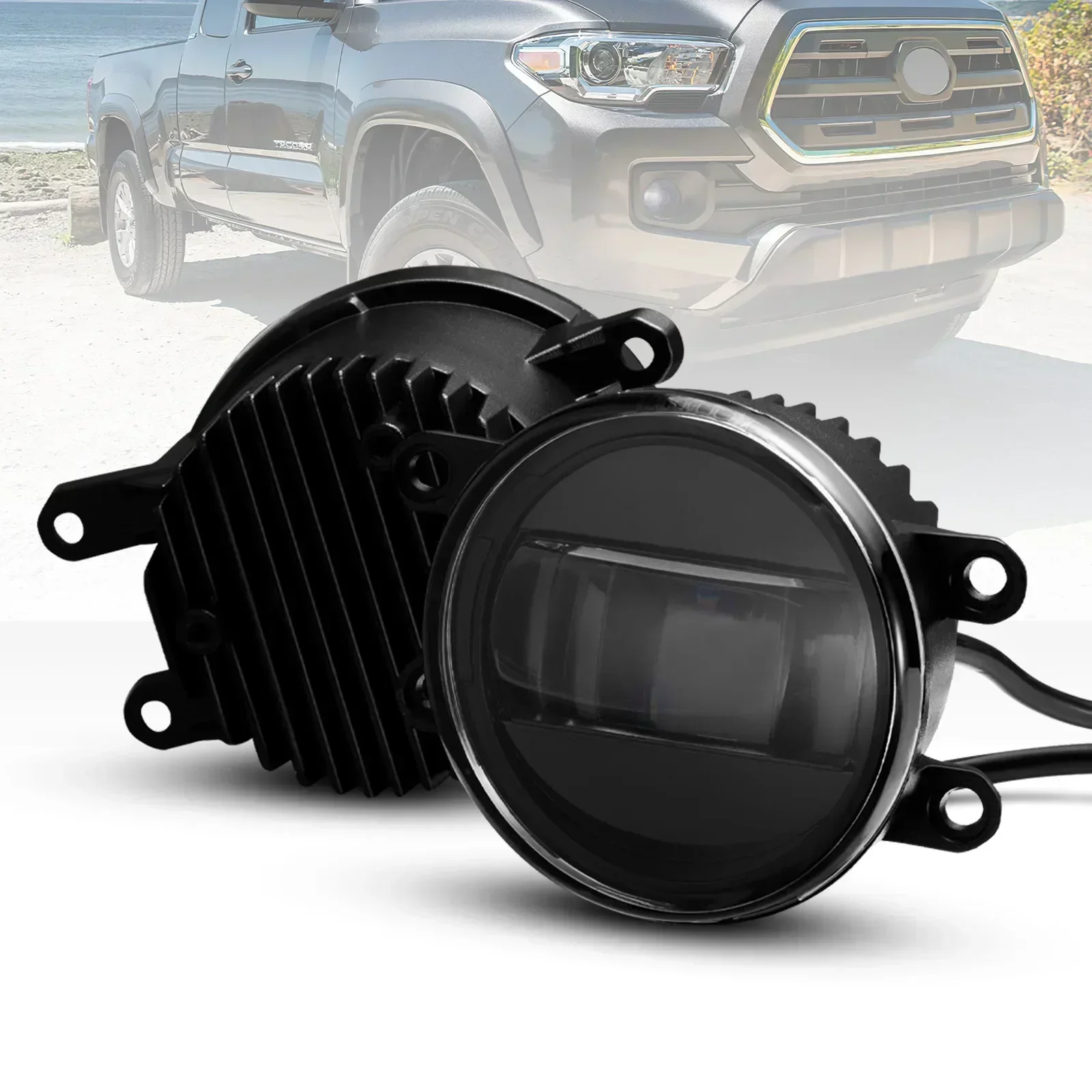 Car LED Headlight Retrofit Fog Light Lens for Toyota Tacoma 2016-2018, 12V 5500K, Plug and Play