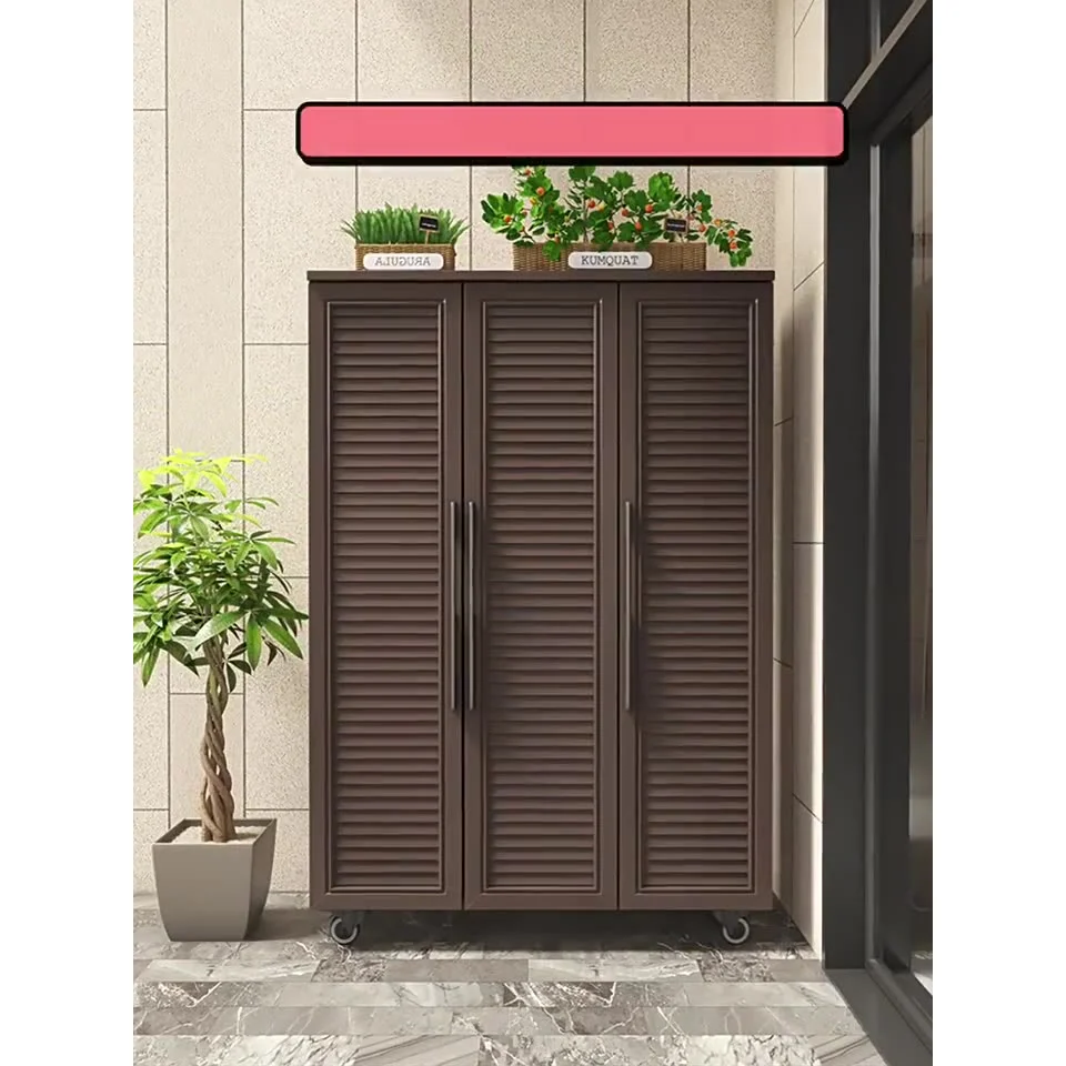 Outdoor all-aluminum alloy shoe cabinet household rain and sun protection villa garden balcony locker storage sundries 1