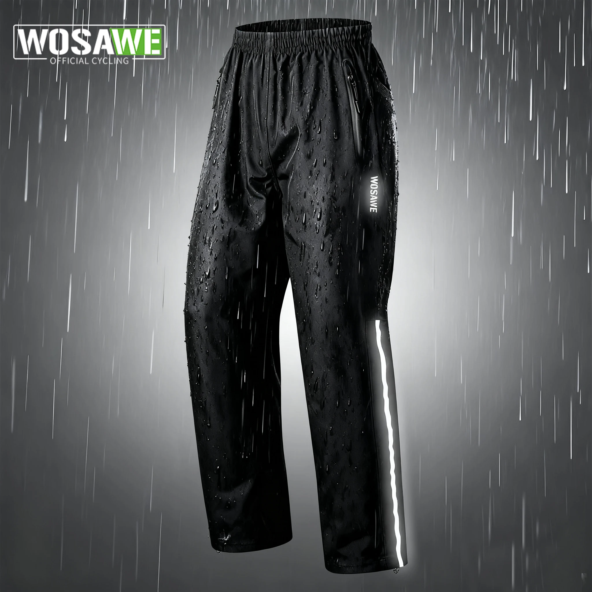 

WOSAWE Cycling Waterproof Pants Men Women Outdoor Rain Pants Reflective Motorcycle Camping Hiking Sports Mountain Rain Trousers