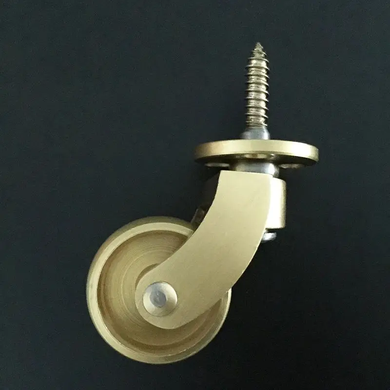 4PCS Large Brass Wheels Universal Furniture Casters Table Chair Sofa Furniture Feet Rollers Flexible Rotation Pulleys Runners