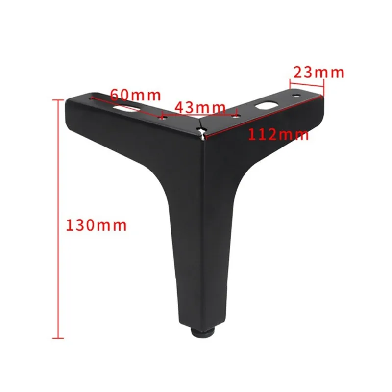 PHFU-DIY Replacement Black Metal Furniture Legs Set Of 4, Triangle Feet For TV Stand, Sofa, Dresser,Cabinet