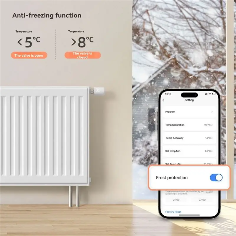 B50B Zigbee TRV Radiator Actuator Valve Thermostatic Temperature Controller for Alexa for Google Home 2Pcs Smart