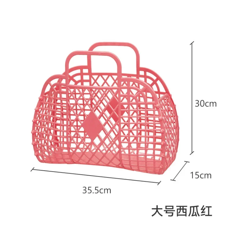 Hollow Model Plastic Vegetable Basket Handbag Jewelry Basket Shopping Storage Bathroom Basket Fruit Vegetable Toys Sundries Bag